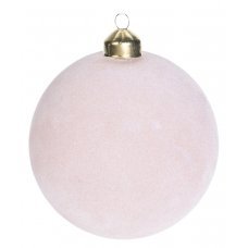 Χριστουγεννιάτικη Μπάλα Velvet Μπεζ (10cm) 